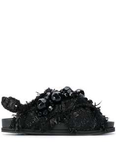 Simone Rocha фактурные сандалии с бусинами