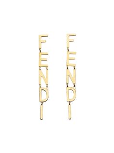 Fendi серьги-подвески с логотипом