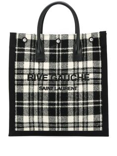 Saint Laurent сумка-тоут Rive Gauche в клетку
