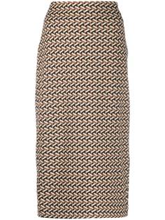 DVF Diane von Furstenberg юбка с геометричным узором и завышенной талией