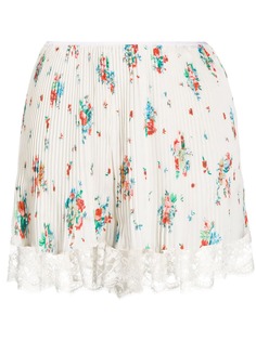 Paco Rabanne плиссированная юбка с цветочным принтом