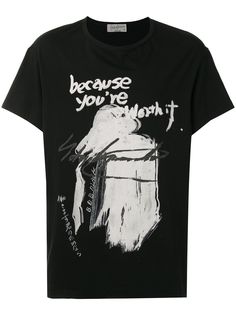 Yohji Yamamoto футболка с принтом