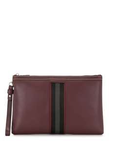 Bally stripe detail clutch bag