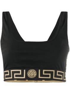 Versace спортивный бюстгальтер с орнаментом Greca