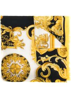 Versace платок с принтом Barocco и бахромой