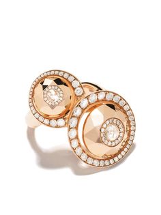 David Morris кольцо Cut Forever Double Disc из розового золота с бриллиантами