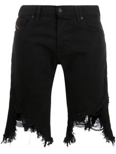 Diesel джинсовые шорты с эффектом потертости