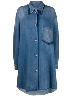 MM6 Maison Margiela джинсовое платье-рубашка с длинными рукавами