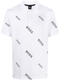 Boss Hugo Boss рубашка поло с монограммой