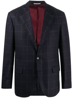 Brunello Cucinelli однобортный пиджак в клетку