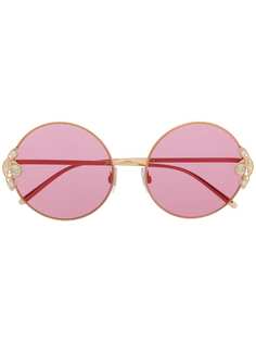 Dolce & Gabbana Eyewear солнцезащитные очки в круглой оправе с жемчугом