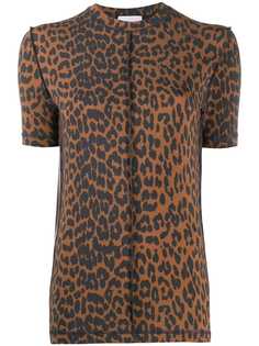 GANNI футболка с леопардовым принтом