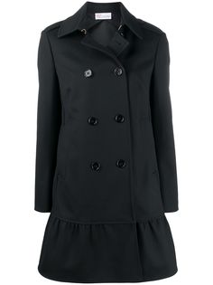 RedValentino двубортное пальто с оборками