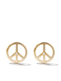AS29 золотые серьги-гвоздики Peace с бриллиантами