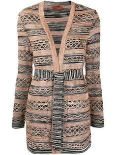 Missoni вязаный кардиган-пальто с поясом