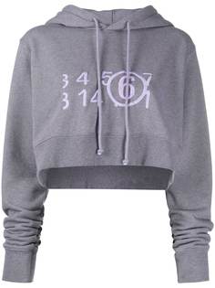 MM6 Maison Margiela укороченное худи с принтом