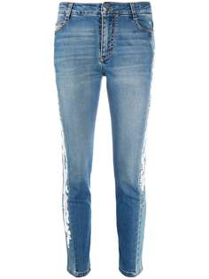 Ermanno Scervino укороченные джинсы скинни с кружевом