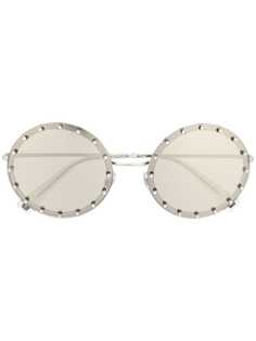 Valentino Eyewear солнцезащитные очки Valentino Garavani в овальной оправе