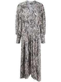 Isabel Marant платье миди с зебровым принтом