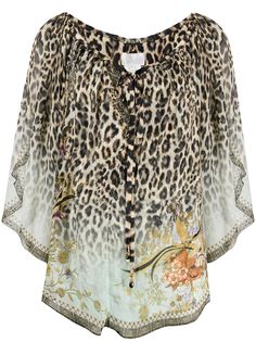 Camilla расклешенная блузка с леопардовым принтом