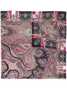 Etro шарф с вышитым узором пейсли