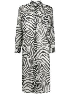 Junya Watanabe платье-рубашка с зебровым принтом