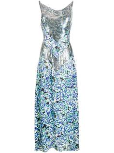 Paco Rabanne декорированное платье с цветочным принтом