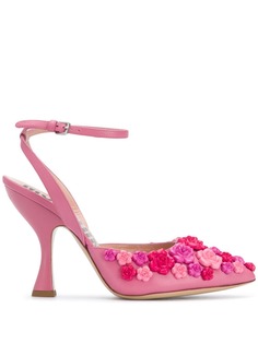 Moschino туфли с цветочной аппликацией