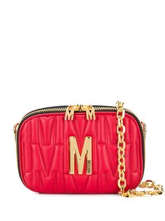 Moschino стеганая сумка с логотипом