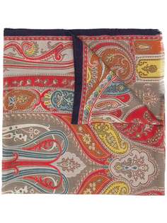 Etro шарф с вышитым узором пейсли