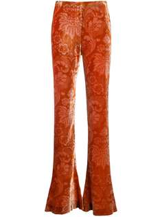Acne Studios бархатные расклешенные брюки с цветочным принтом
