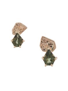 Natalie Marie серьги-гвоздики Naum из желтого золота с камнями