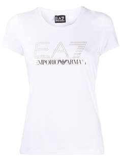 Ea7 Emporio Armani футболка с декорированным логотипом
