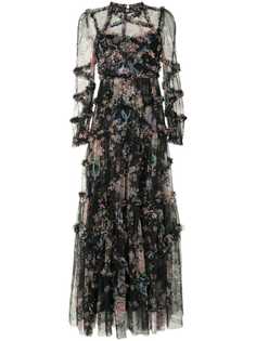 Needle & Thread платье с цветочным принтом и оборками