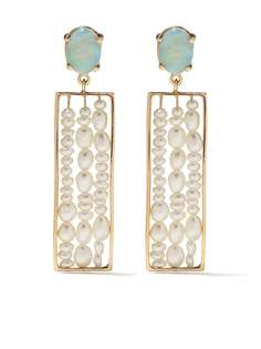 WWAKE серьги Metaphor из желтого золота с жемчугом и опалами