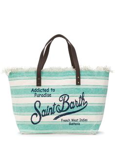 Mc2 Saint Barth полосатая пляжная сумка с логотипом