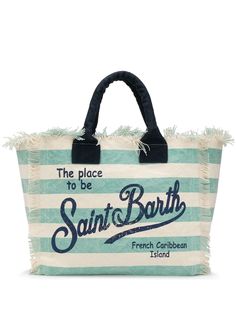 Mc2 Saint Barth полосатая пляжная сумка с логотипом