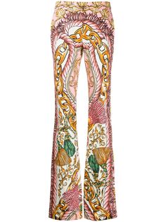 Moschino брюки с графичным принтом и завышенной талией
