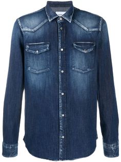 Dondup джинсовая рубашка с накладными карманами