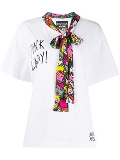 Boutique Moschino футболка с бантом и надписью