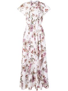 Adam Lippes платье с цветочным принтом и сборками