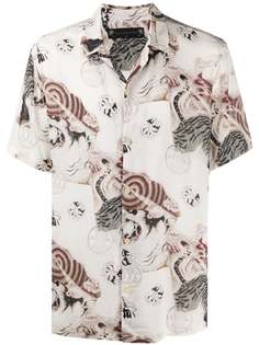 AllSaints рубашка с абстрактным принтом и короткими рукавами