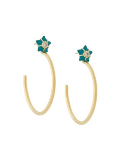 Eshvi star crystal hoop earrings