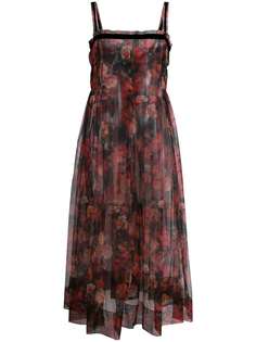 Molly Goddard платье Trino из тюля с цветочным принтом