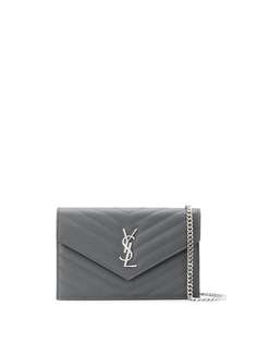 Saint Laurent сумка через плечо с металлическим логотипом