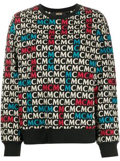 MCM long-sleeve logo print top