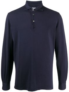 Fedeli long sleeved piqué polo shirt