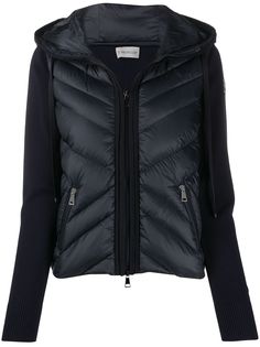 Moncler пуховик с вязаными вставками