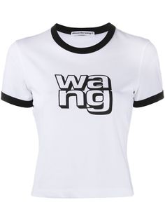 T By Alexander Wang укороченная футболка с логотипом