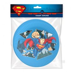 ND Play Тарелки одноразовые Superman бумага 18 см (6 шт.) синий